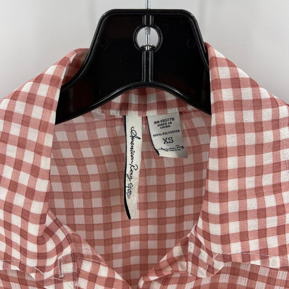 American Rag Women's Long Sleeve Top Blouse Button Down Sheer Sz XSmall - Picture 2 of 8